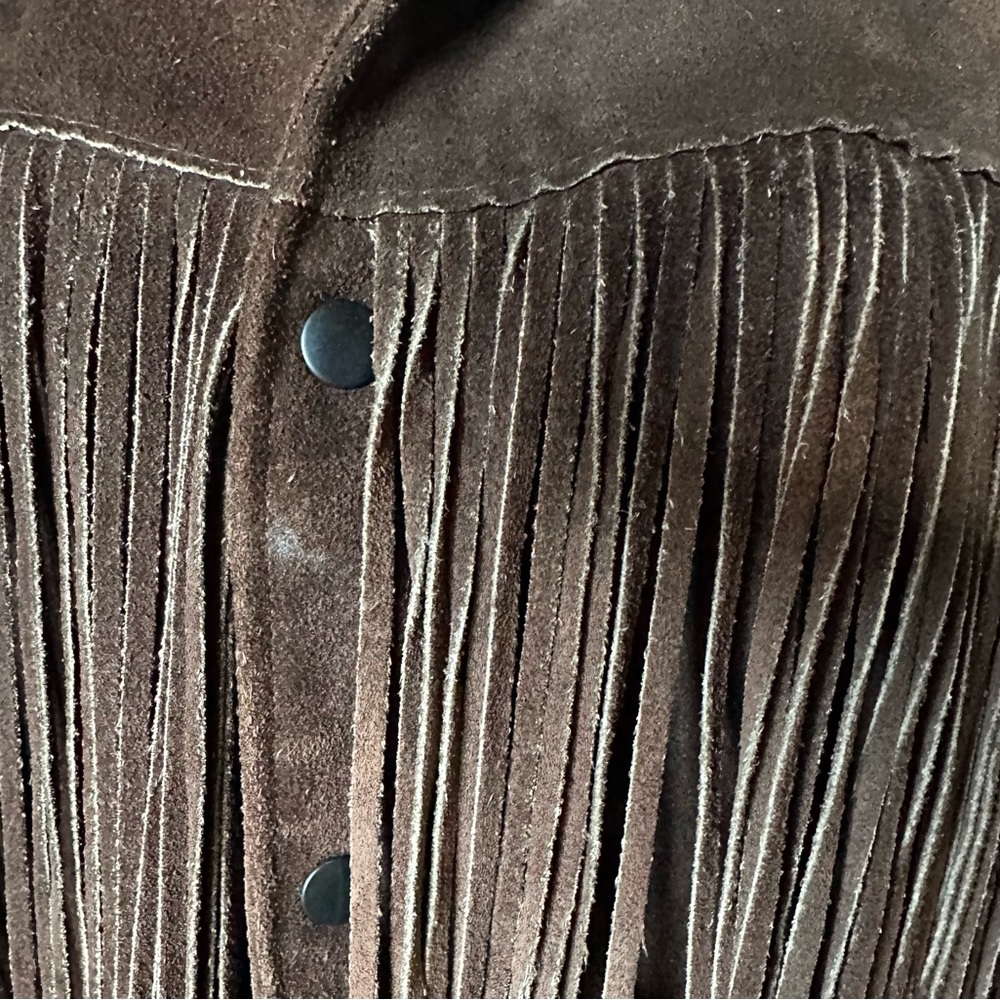 1970s Joo-Kay Chocolate Suede Fringe Leather Jacket - Picture 4 of 10